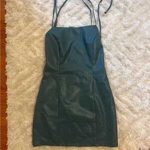 La Hearts Teal Faux Leather Dress